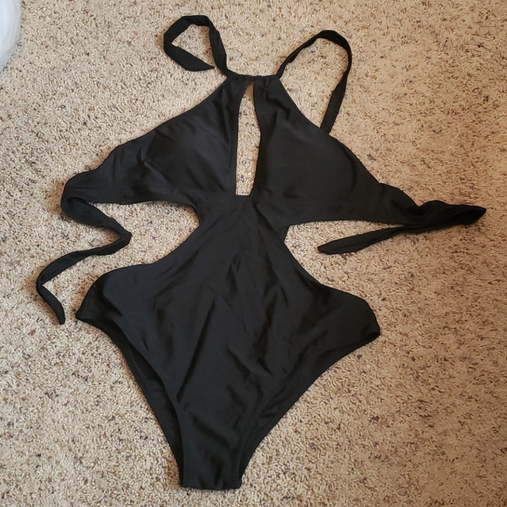 Black one piece suit